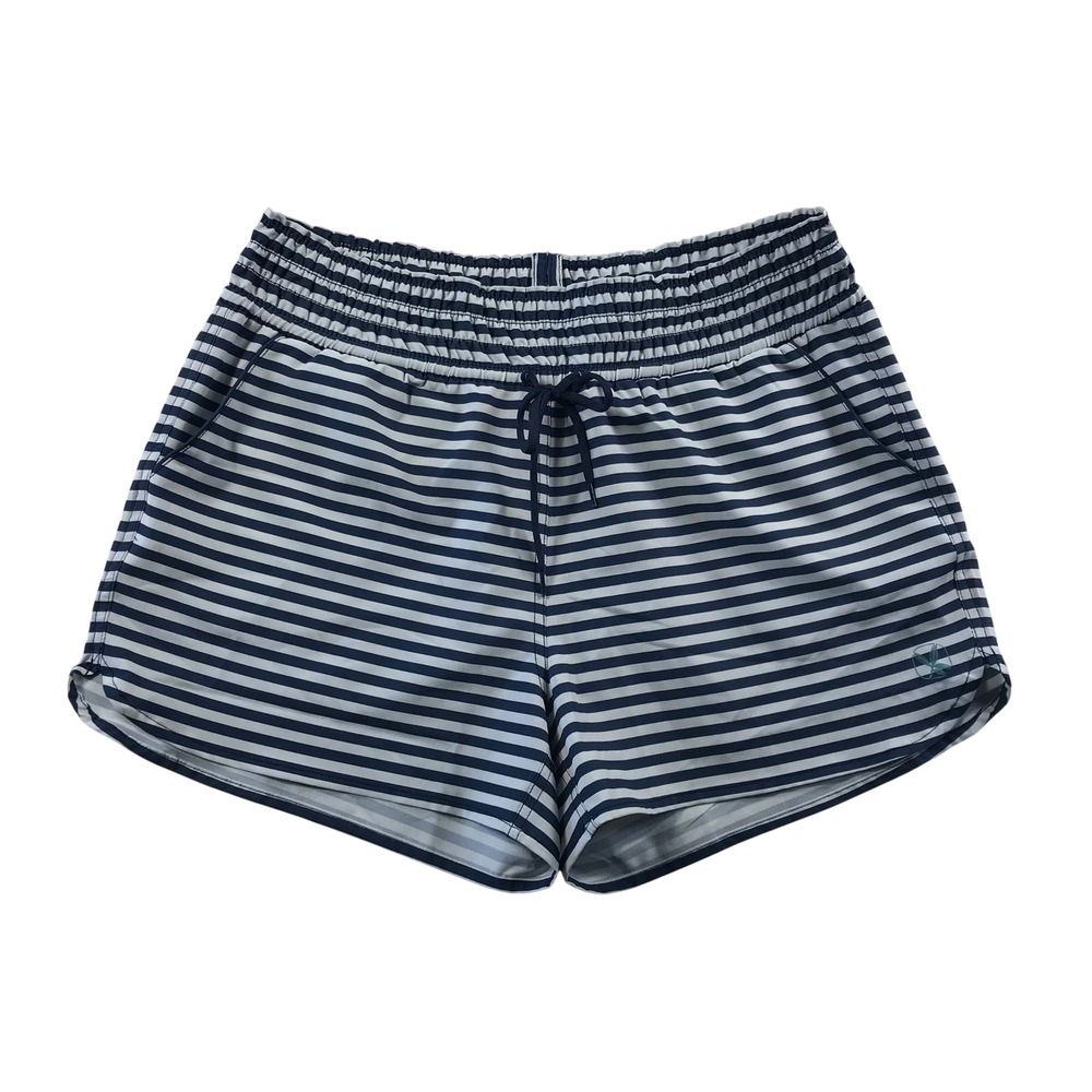 Carve Designs Navy White Striped Board Shorts Womens Medium Recycled Coconut